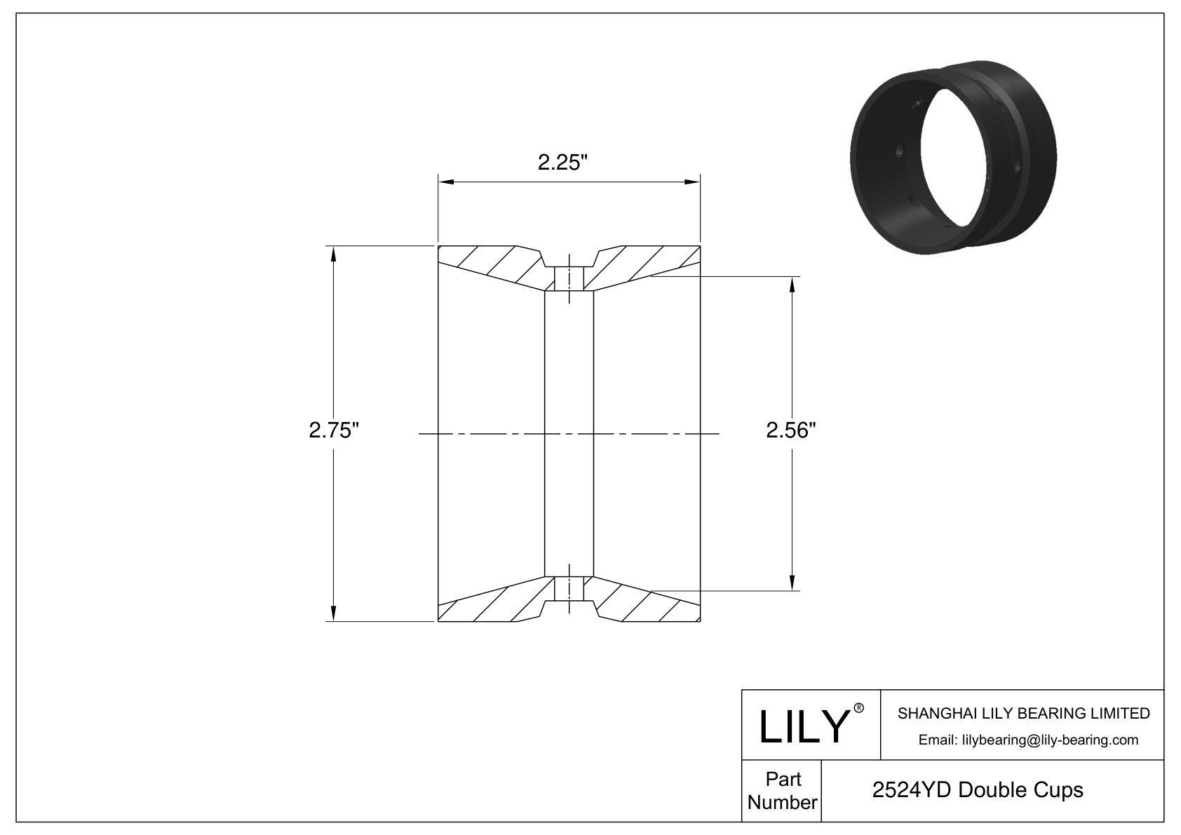2524YD 双杯体(英制) CAD图形