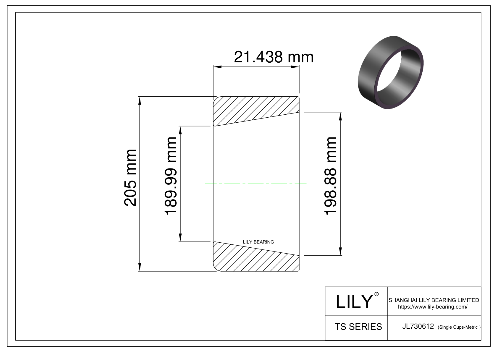 JL730612 单杯体(公制) CAD图形