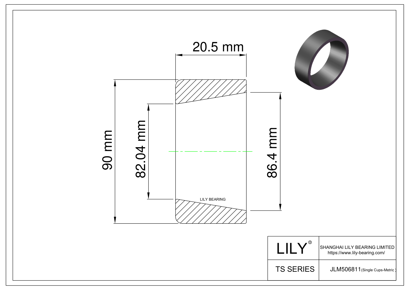 JLM506811 单杯体(公制) CAD图形