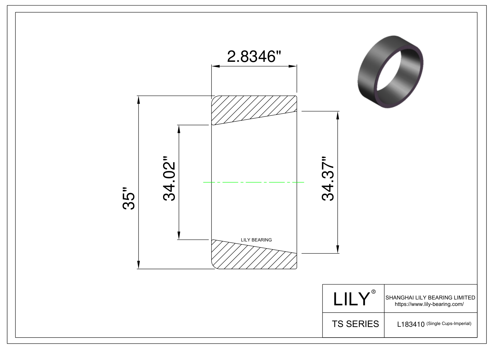 L183410 单杯体(英制) CAD图形