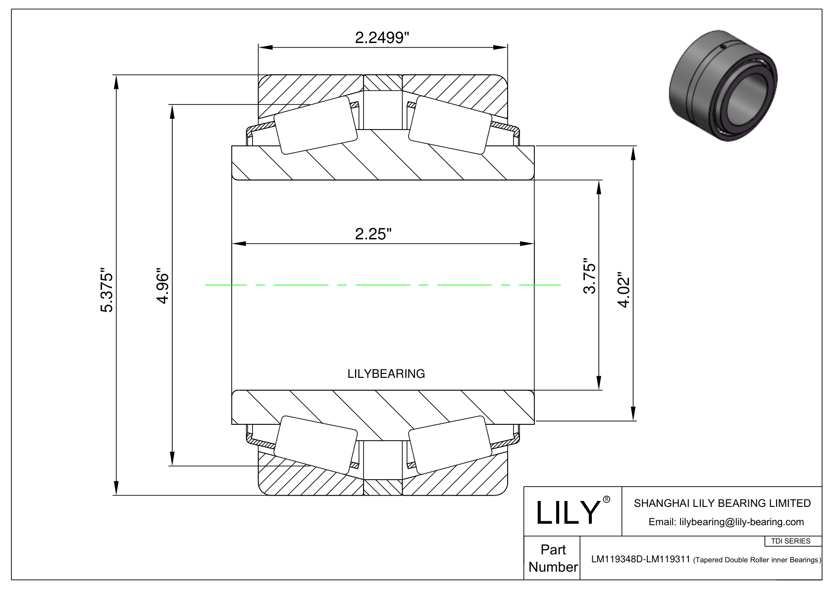 LM119348D-LM119311 TDI（双排双内圈）（英制） CAD图形
