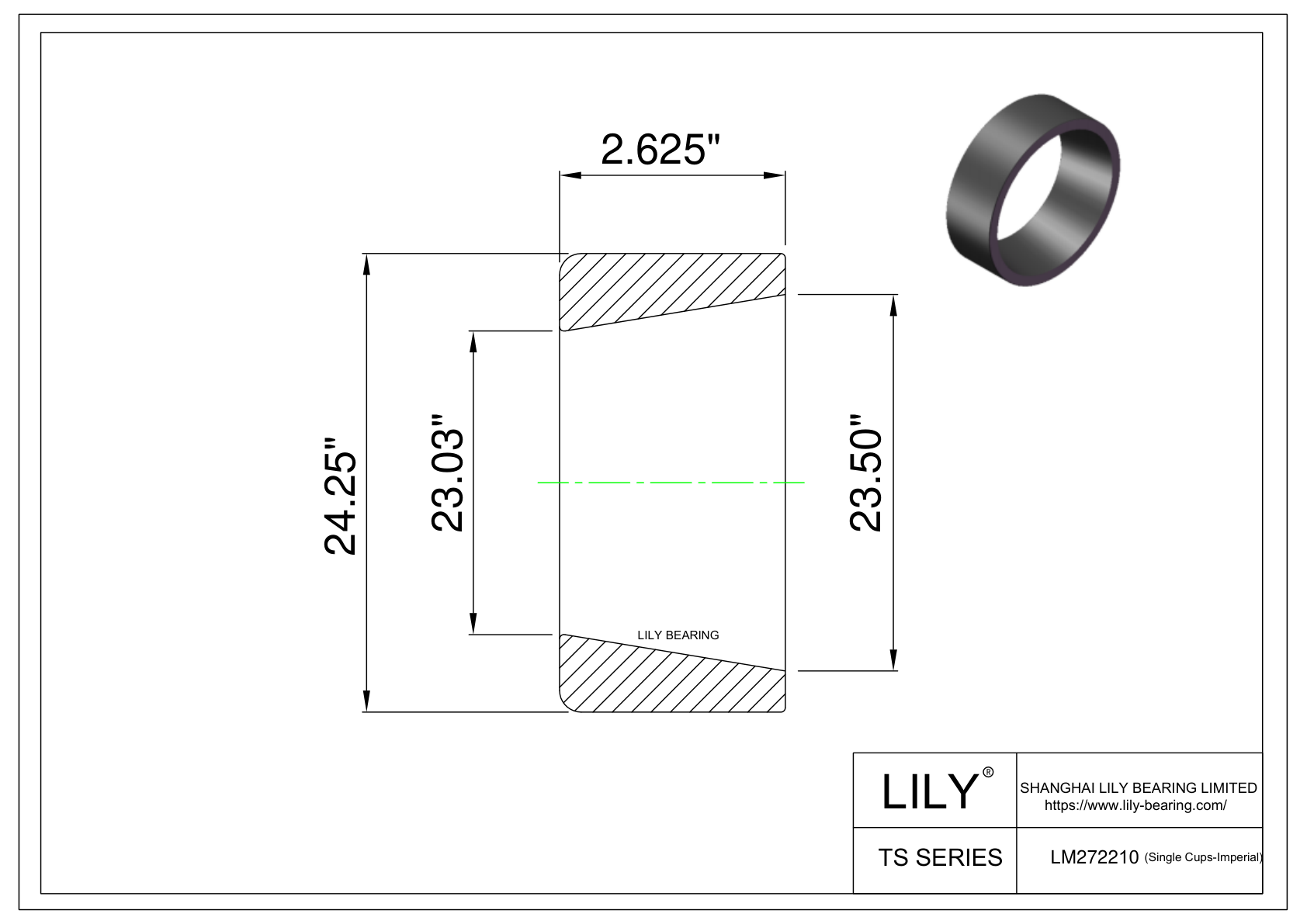 LM272210 单杯体(英制) CAD图形