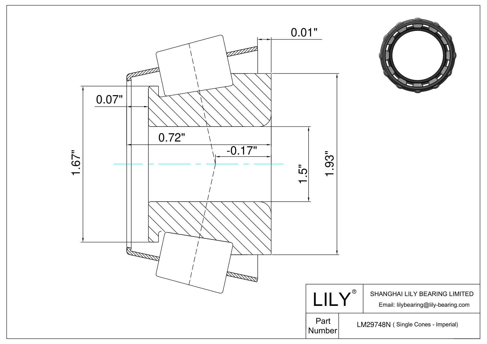 LM29748N 单锥体(英制) CAD图形