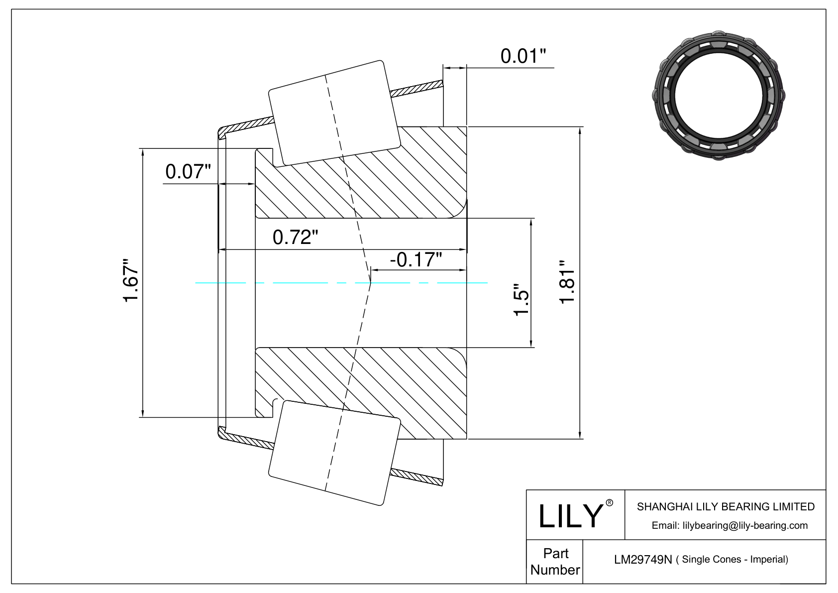 LM29749N 单锥体(英制) CAD图形