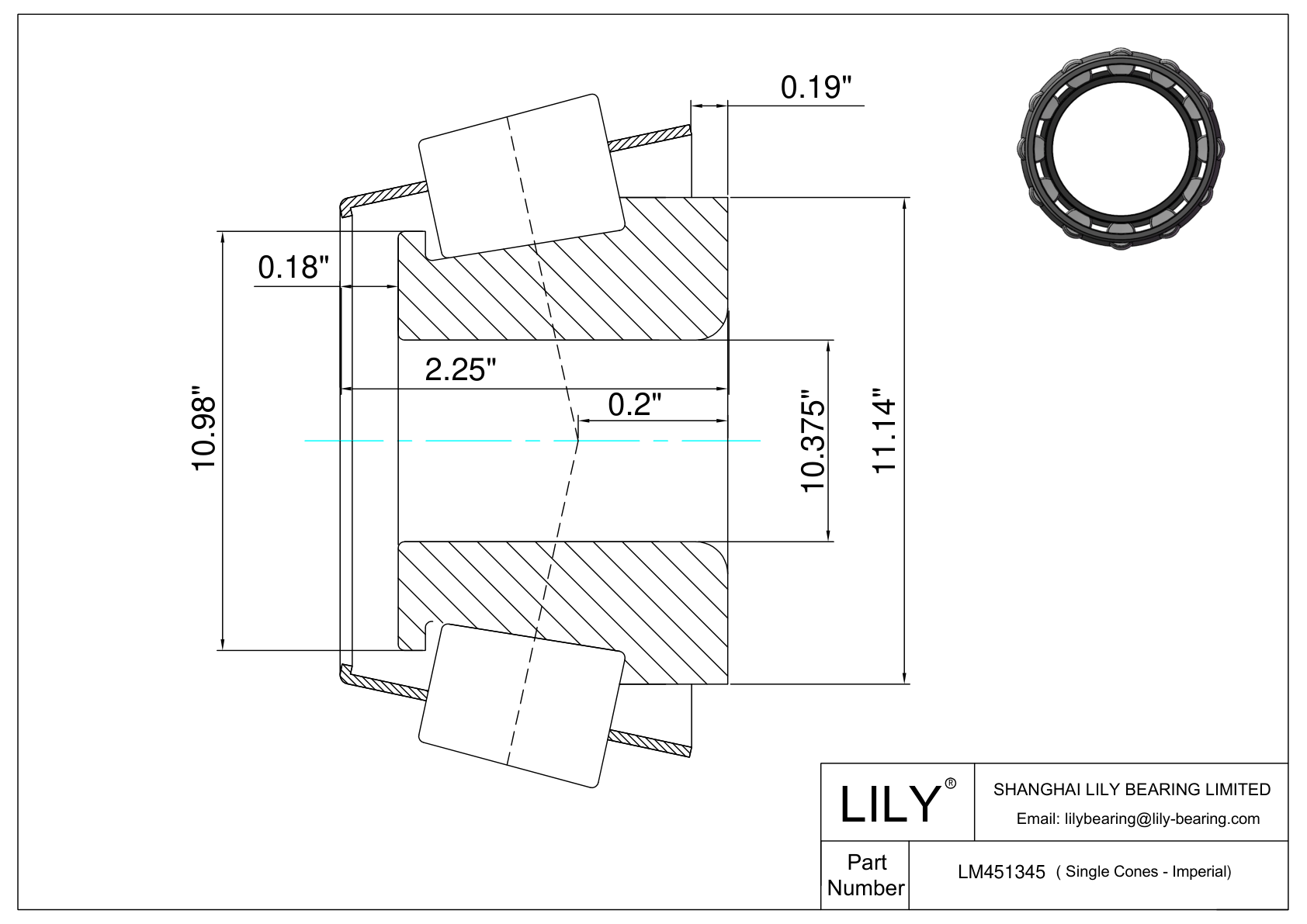 LM451345 单锥体(英制) CAD图形