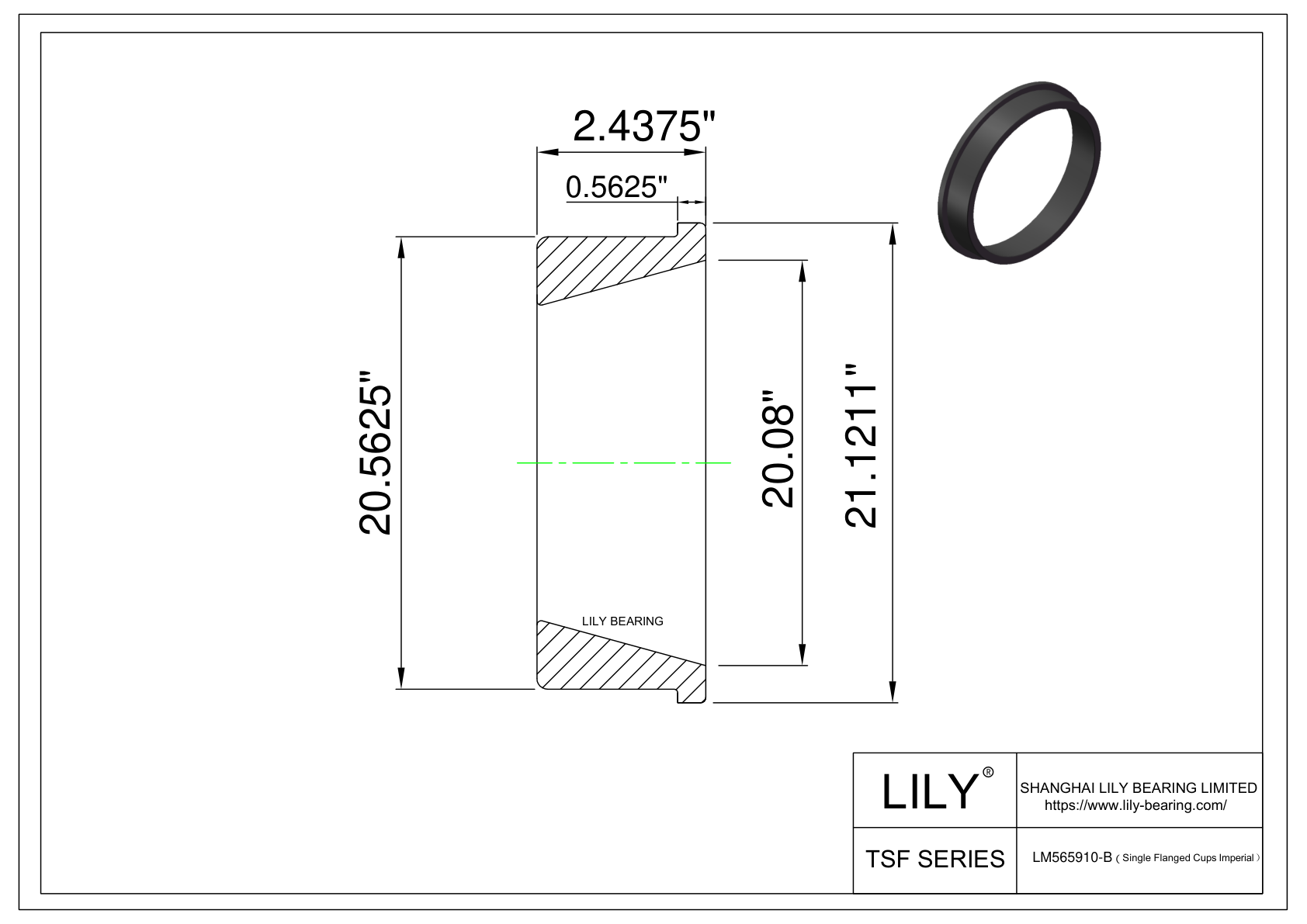 LM565910-B 单杯体法兰(英制) CAD图形